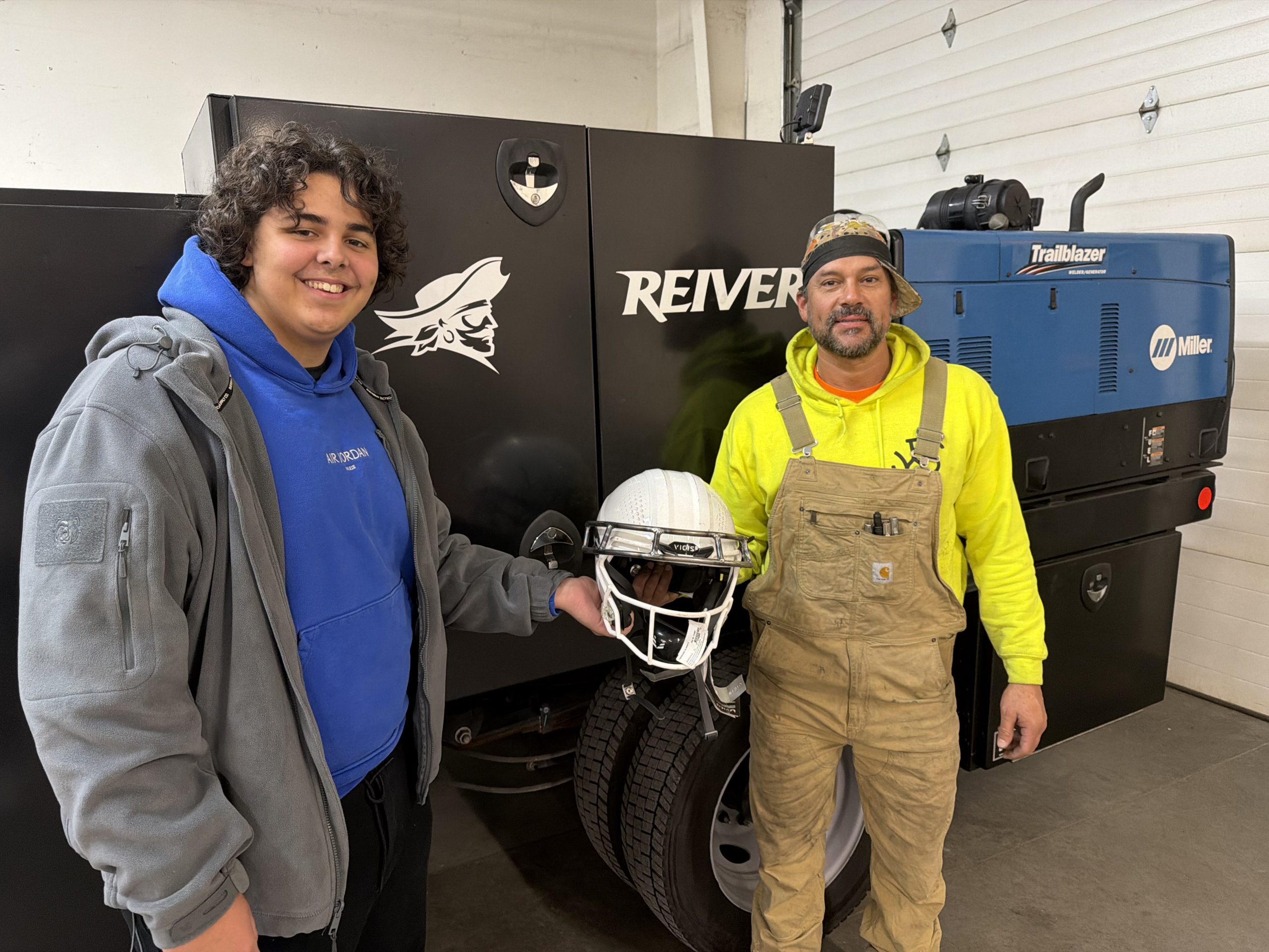16 Year-Old Inventor of Halo Helmet Mask Discovers Reduced Need for Forehead Padding During On-Field Testing